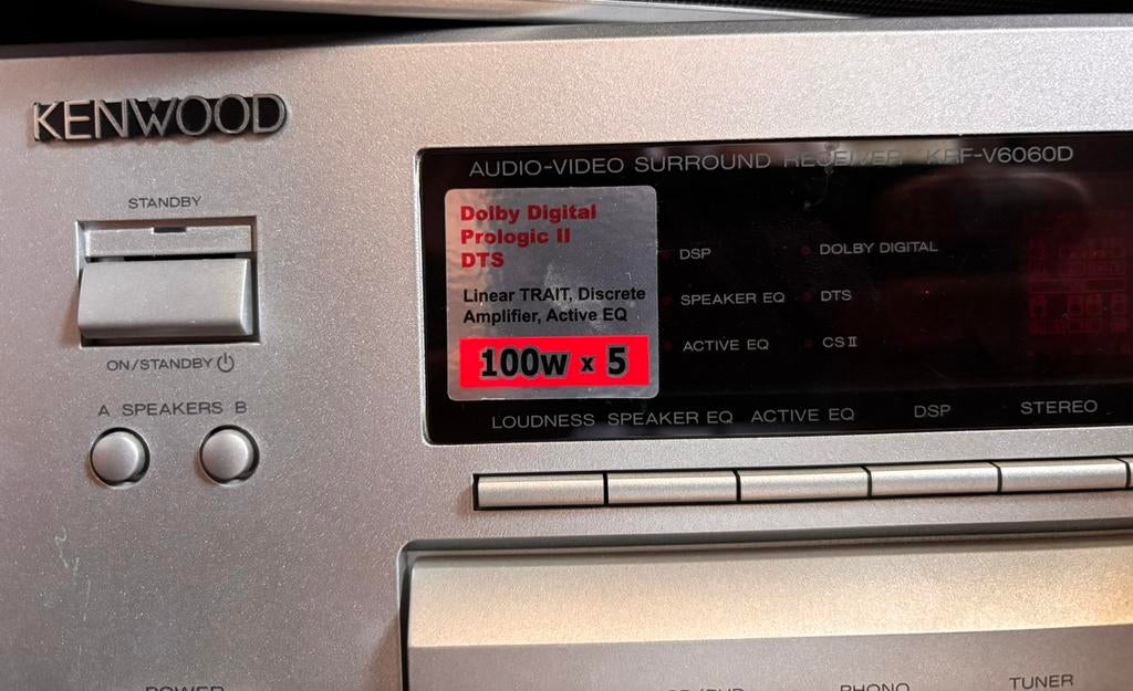 Kenwood KRF‑V6060D Receiver/5Magnat Speakers:gnat Subwoofer, Ophalen of Verzenden, Gebruikt