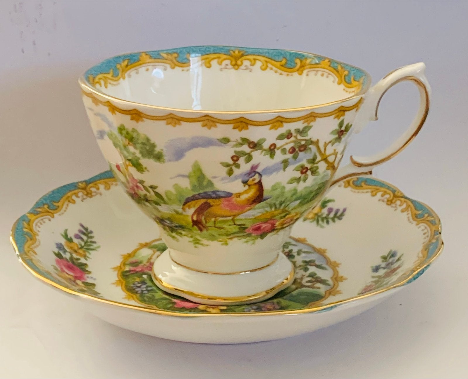 Royal Albert Chelsea Bird Kop en Schotel - Vintage Porselein, Ophalen of Verzenden