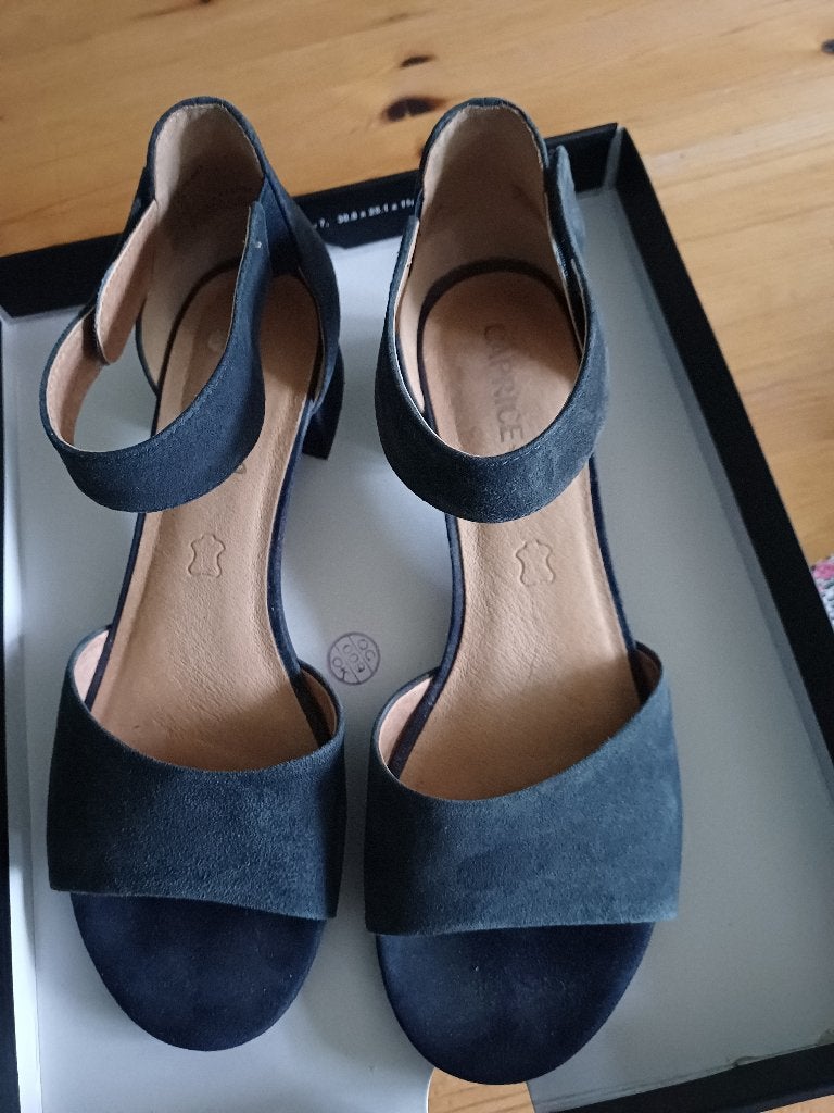 Retro sandalen Caprice, echt leer, blokhakje, mt.40, Kleding | Dames, Schoenen, Blauw, Nieuw, Caprice, Sandalen of Muiltjes