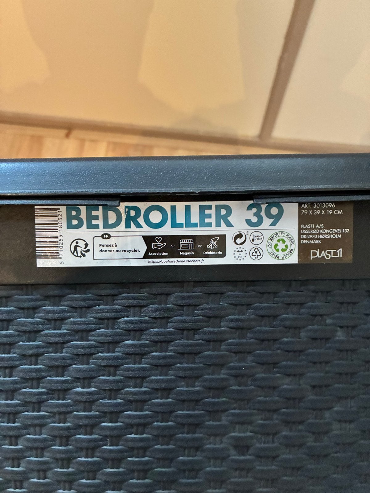 Bedroller 39L opbergboxen - 2 stuks, Ophalen of Verzenden, Gebruikt, Zwart, Kunststof