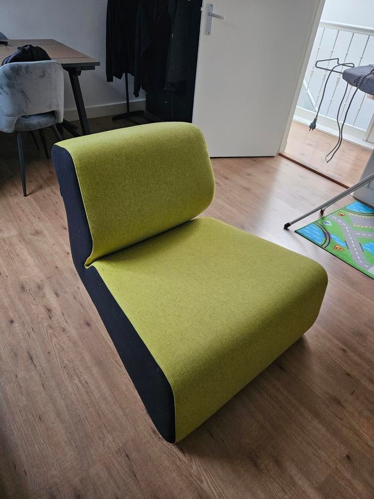 Groene fauteuil, Huis en Inrichting, Fauteuils, Ophalen of Verzenden, Zo goed als nieuw, 75 tot 100 cm, 50 tot 75 cm