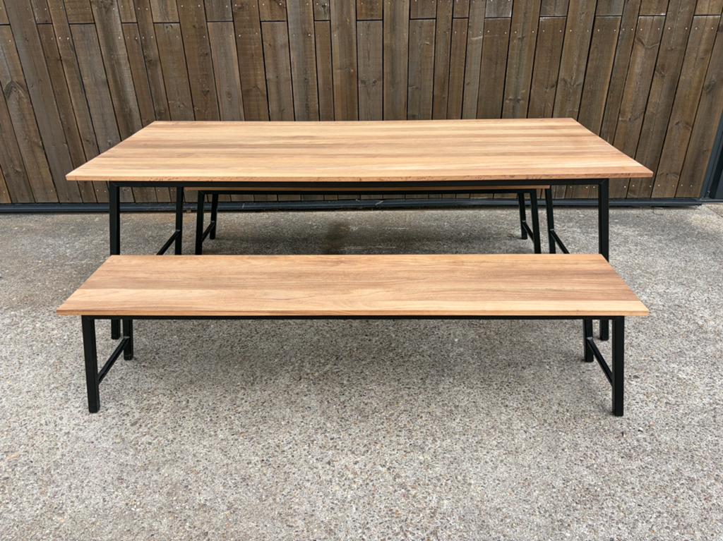 Eiken Tuintafel, Tuin en Terras, Picknicktafels, Ophalen of Verzenden, Zo goed als nieuw, Rechthoekig, Hout