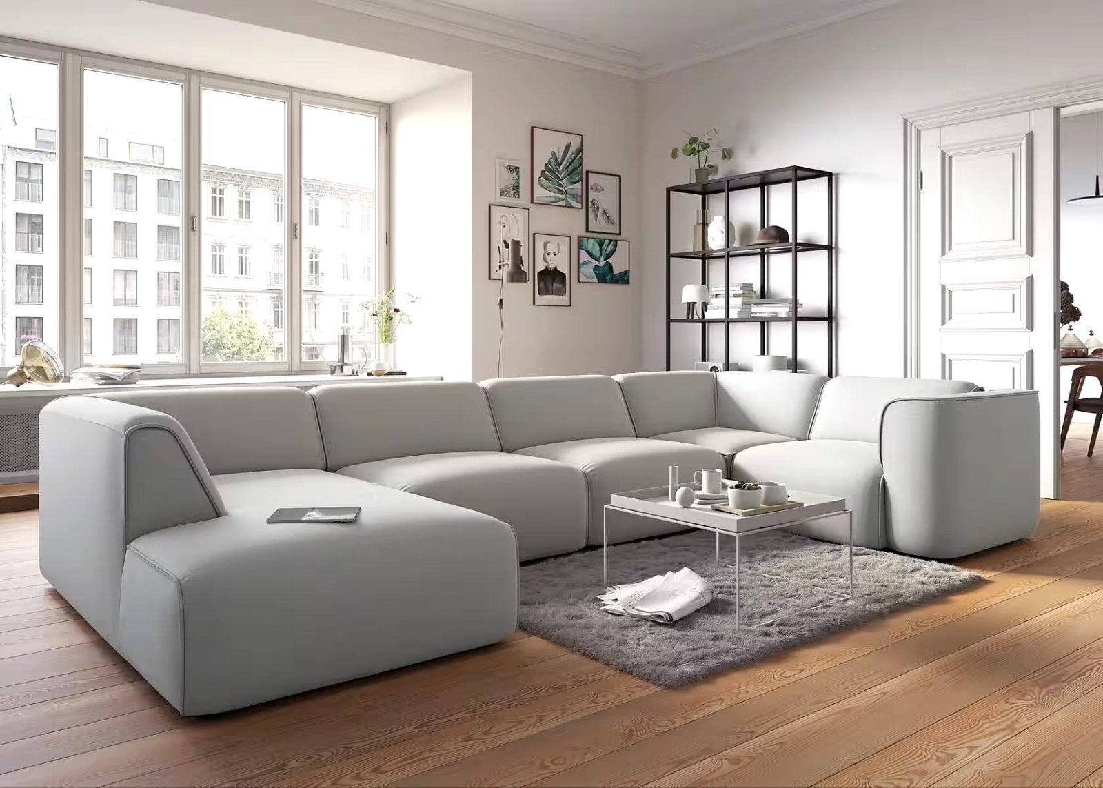 Nieuwe moderne modulaire ubank diverse kleuren en stoffen, Ophalen of Verzenden, Nieuw, 150 cm of meer, Vierpersoons of meer