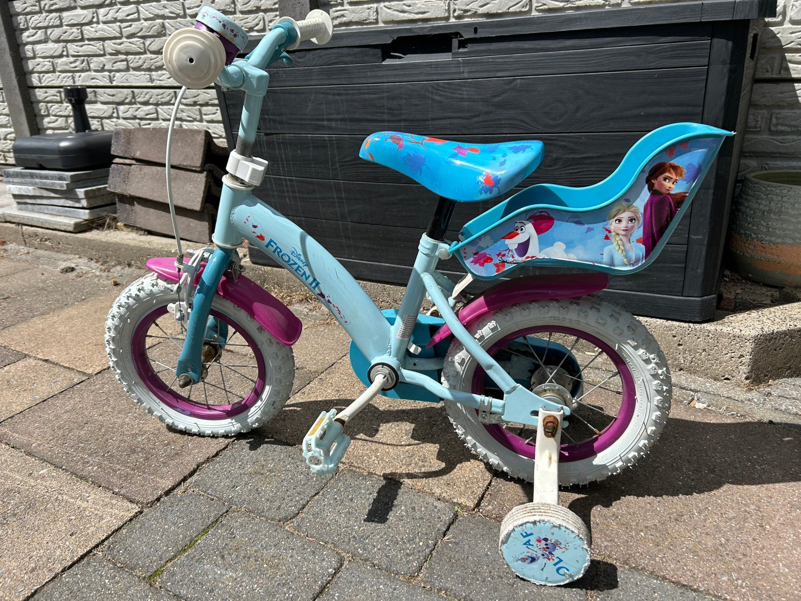 Frozen kinderfietsje 12 inch, Fietsen en Brommers, Ophalen, Zo goed als nieuw, Minder dan 16 inch