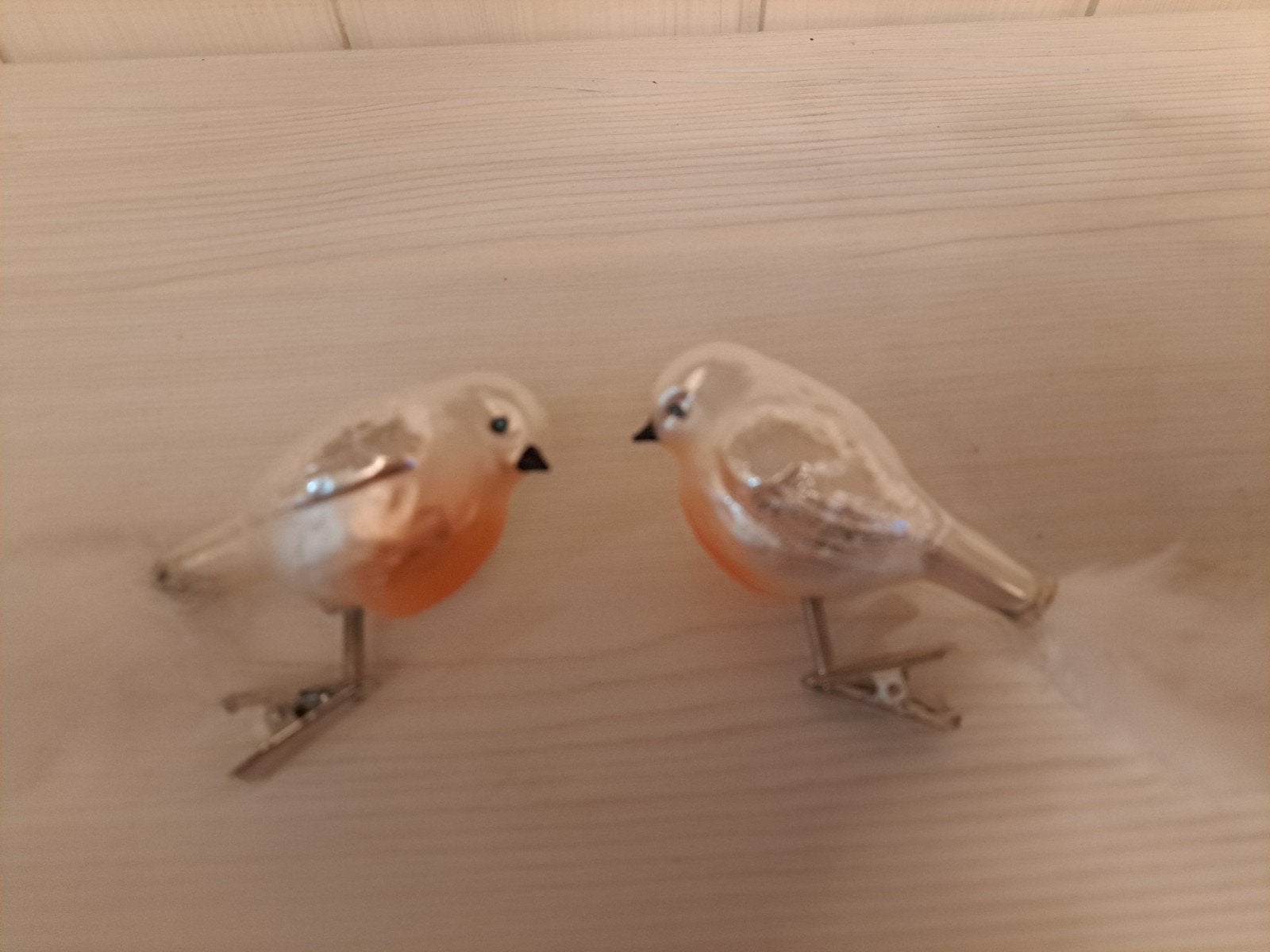 Roodborstjes vogeltjes op knijper, Diversen, Kerst, Ophalen of Verzenden