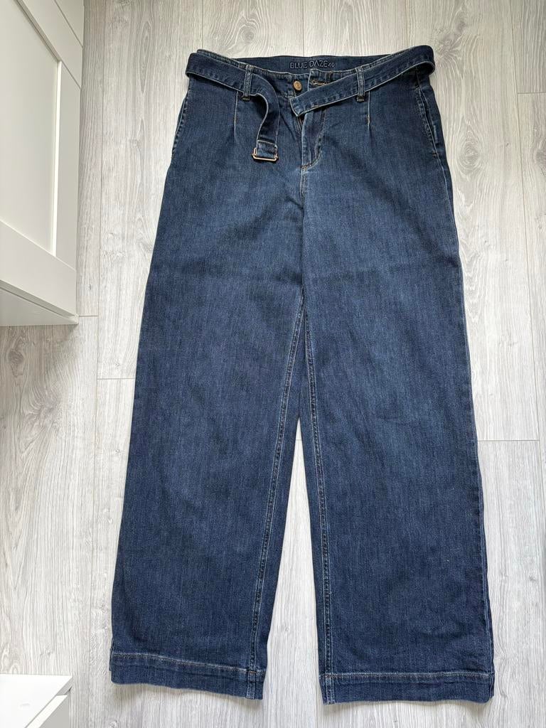 Blue Daze Wide Leg Jeans met Ceintuur - maat 40, Ophalen of Verzenden, Gedragen, Blauw, W30 - W32 (confectie 38/40)