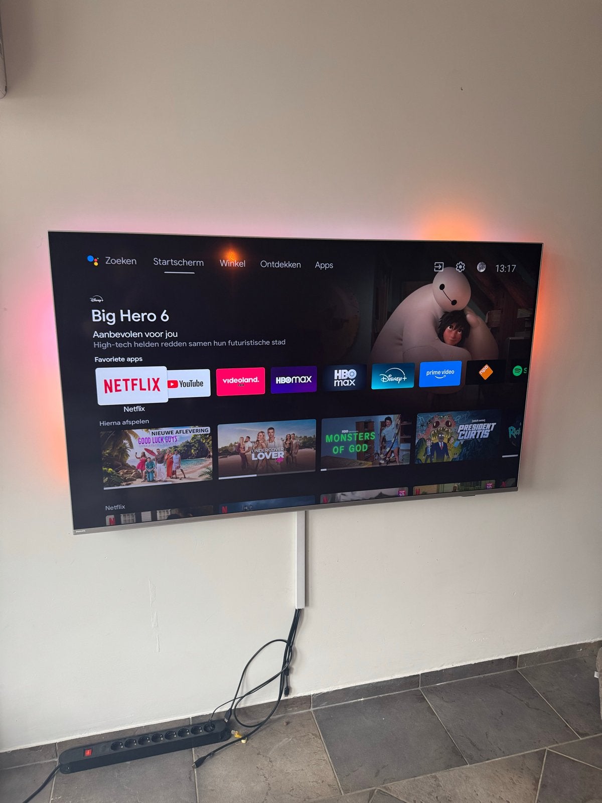 Philips Smart TV met Ambilight 65inch, LED, 50 Hz, Zo goed als nieuw, 100 cm of meer