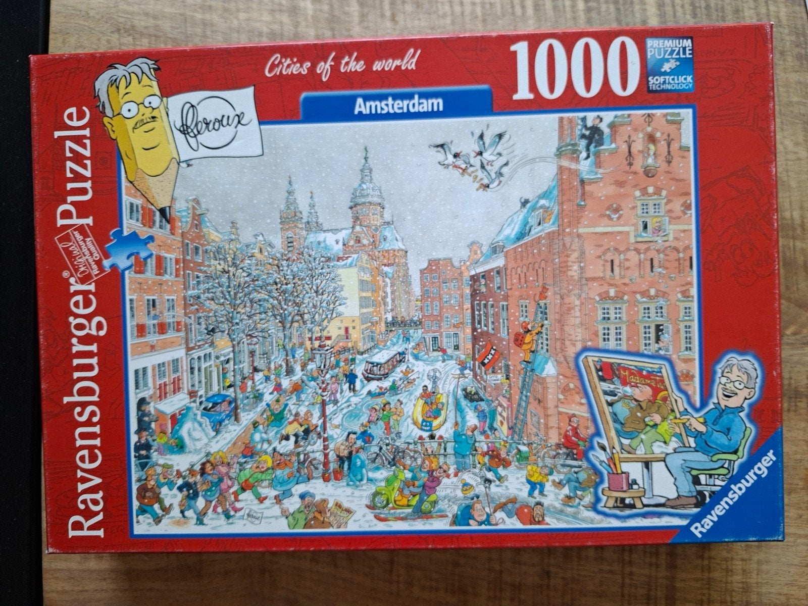 Amsterdam in de winter, Hobby en Vrije tijd, Denksport en Puzzels, Ophalen of Verzenden, 500 t/m 1500 stukjes, Zo goed als nieuw