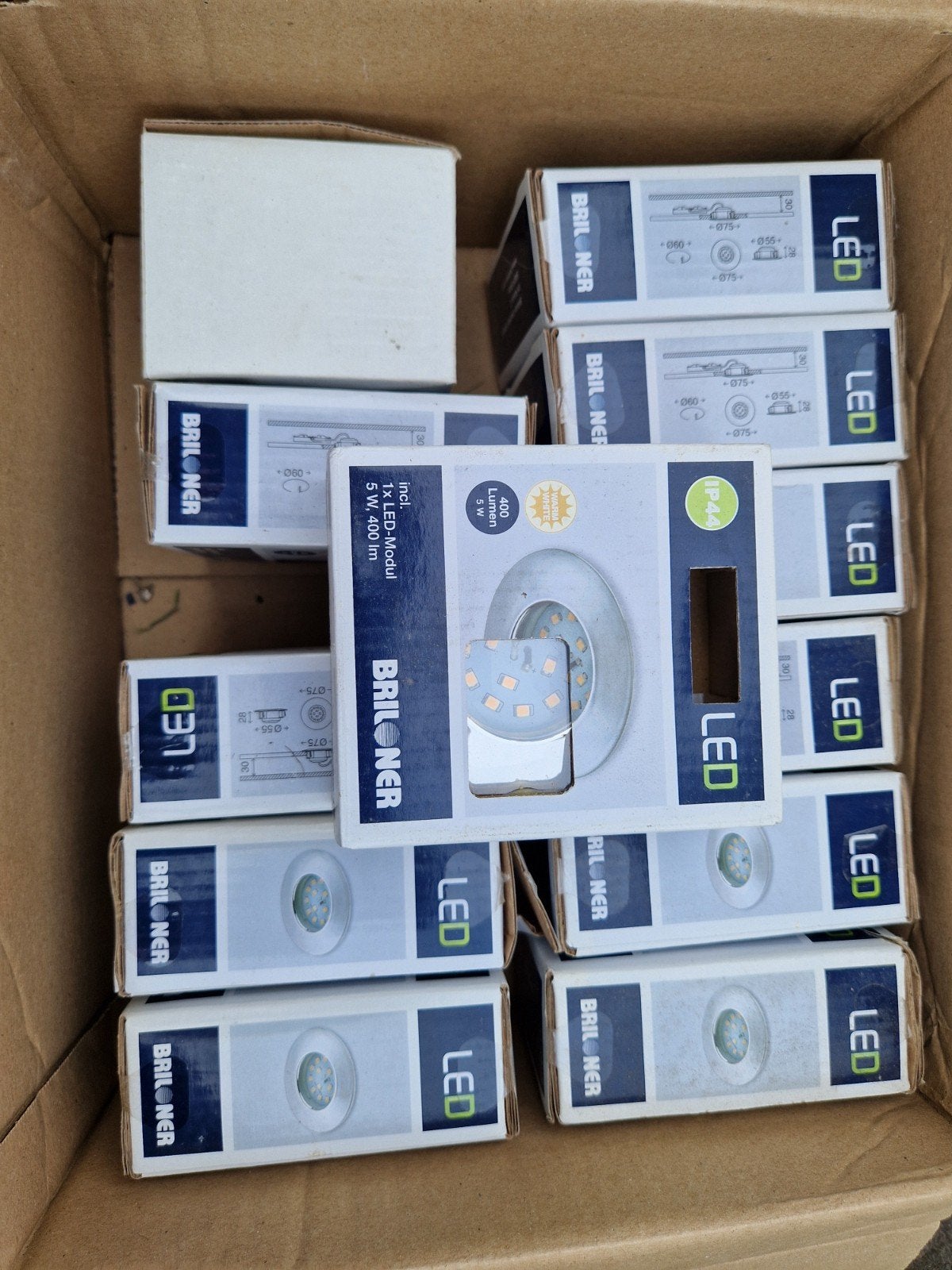 12x Briloner LED Inbouwspots 5W 400lm IP44 - Nieuw, Huis en Inrichting, Ophalen of Verzenden, Nieuw, Modern