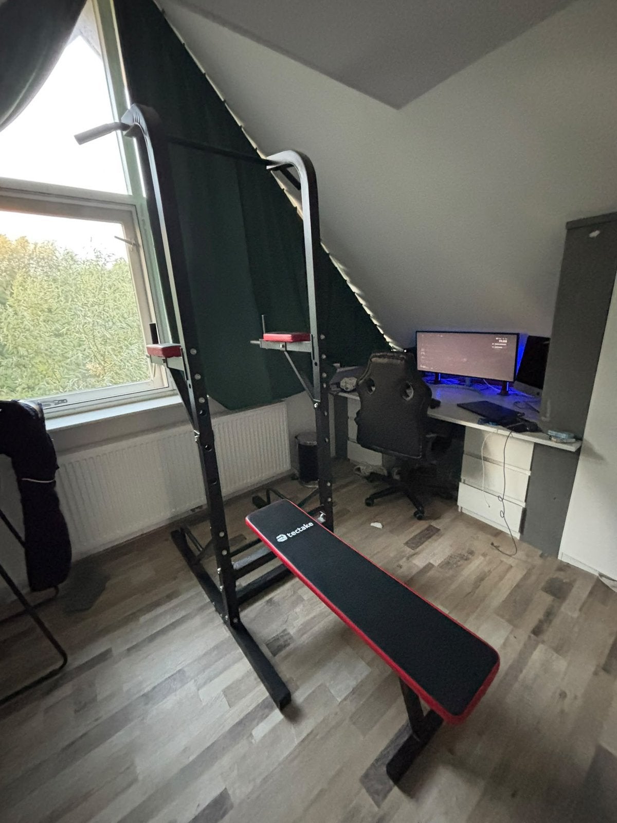 Powertoren halterbank, Sport en Fitness, Ophalen, Zo goed als nieuw, Fitnessbank
