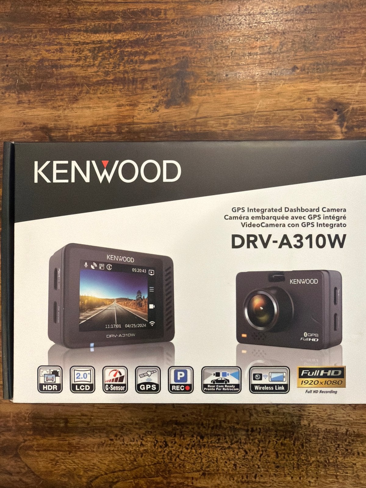 Kenwood DRV-A310W Dashcam met GPS en Full HD, Info@nl.jvckenwood.com, Nieuw, Ophalen of Verzenden, Kenwood