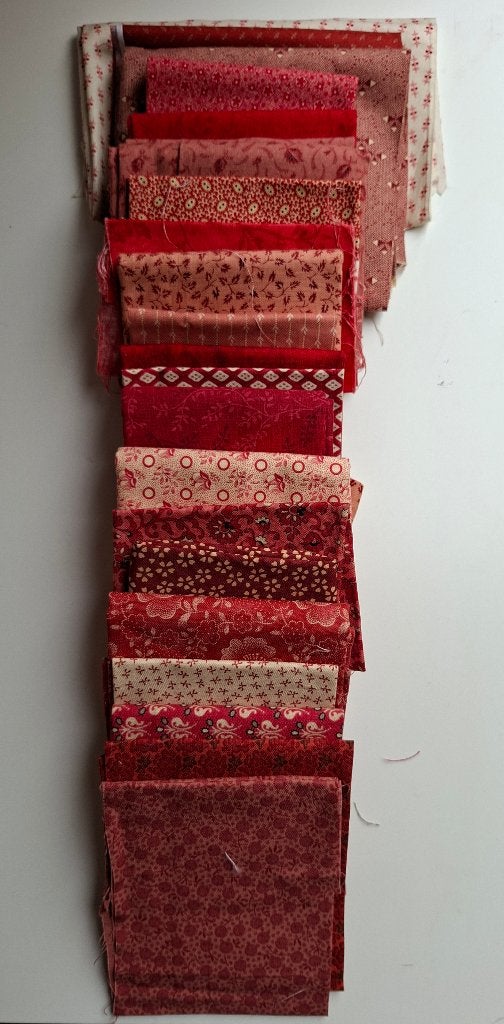 Diverse rode quiltstoffen, Hobby en Vrije tijd, Stoffen en Lappen, Bruin, 120 cm of meer, Nieuw, Ophalen of Verzenden