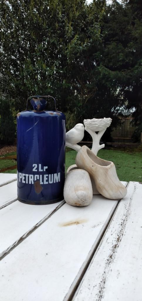 Blauw emaille petroleumkan, Antiek en Kunst, Antiek | Emaille, Verzenden