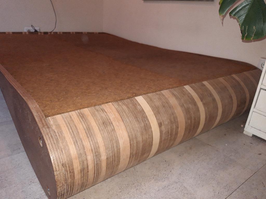 twijfelaar bed, Huis en Inrichting, Slaapkamer | Bedden, Ophalen, Gebruikt, Bruin, 140 cm
