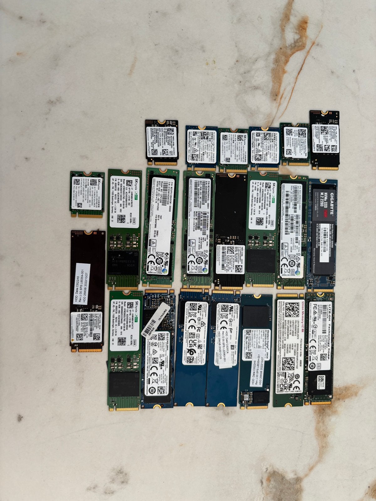 22x Nvme SSD (diverse soorten), Intern, SSD, Ophalen of Verzenden, Zo goed als nieuw