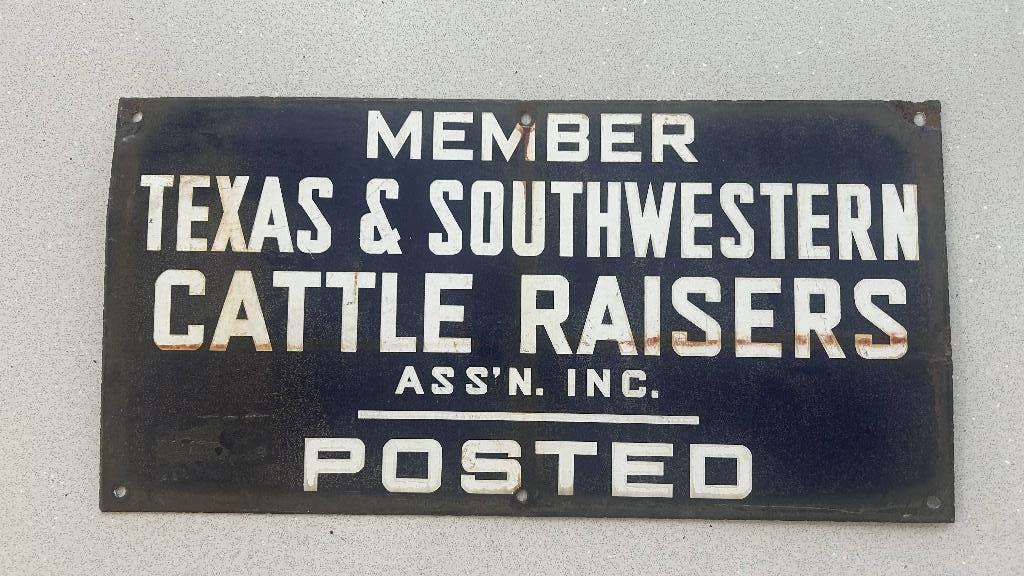 Uniek emaille reclamebord uit Texas US, Ophalen
