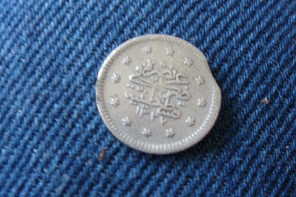Ottomaanse rijk- oude 1 kurus zilver 1876 Abdul Hamid II, Postzegels en Munten, Ophalen of Verzenden, Midden-Oosten, Losse munt