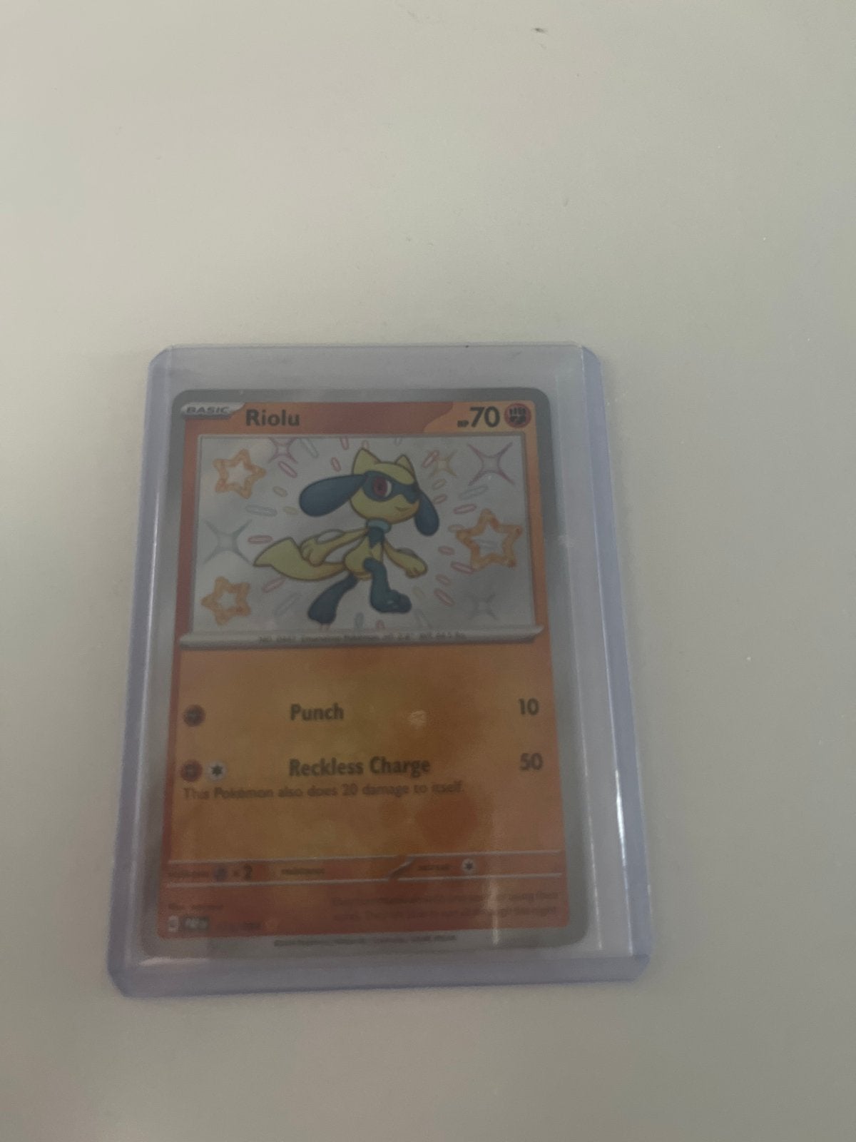 Pokémon Kaart Riolu (Foil) - Zo goed als nieuw, Ophalen of Verzenden, Zo goed als nieuw, Losse kaart, Foil