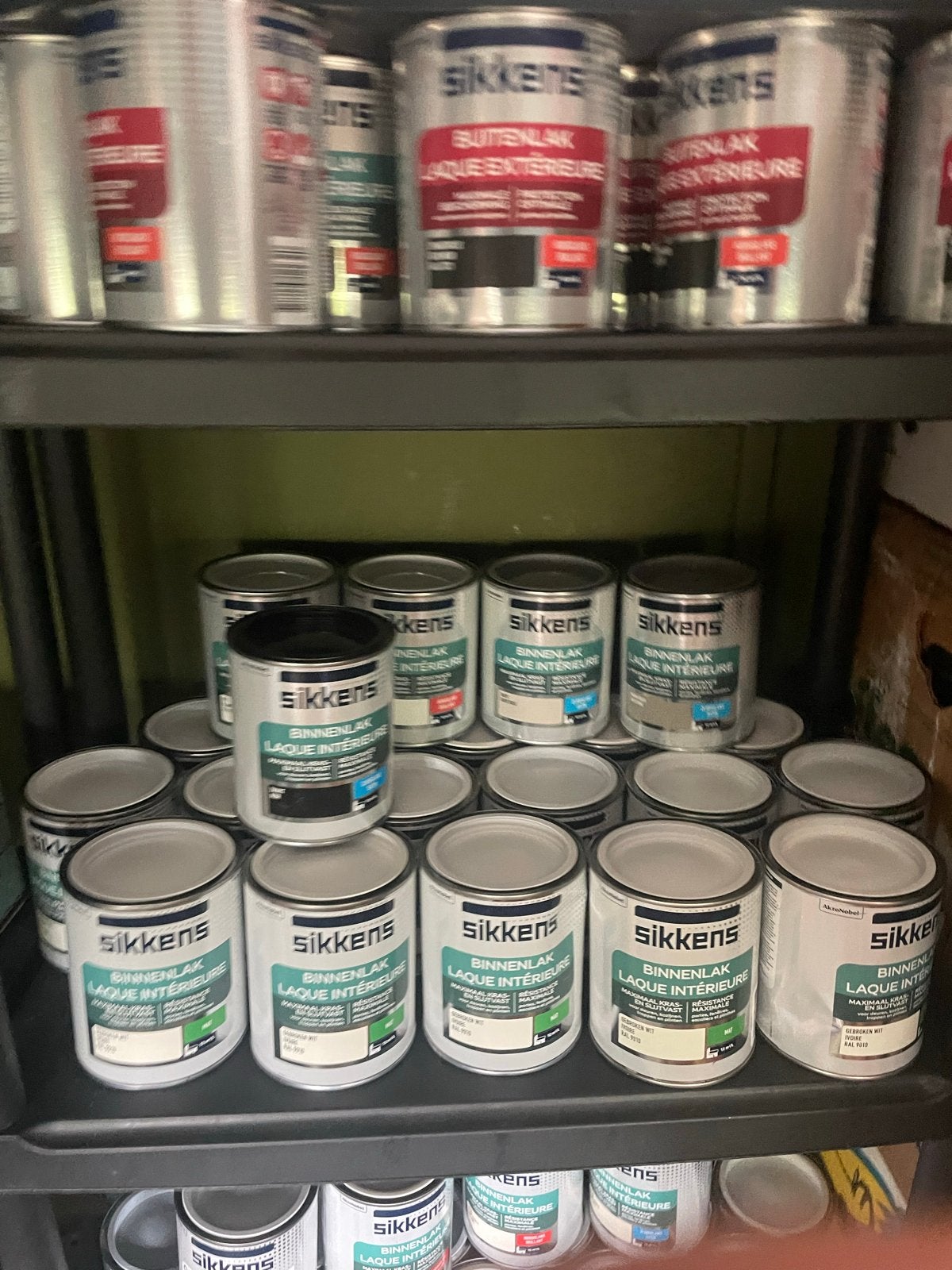 Sikkens Binnenlak en Grondverf - Diverse kleuren en volumes, Ophalen, Overige kleuren, Zo goed als nieuw, Lak