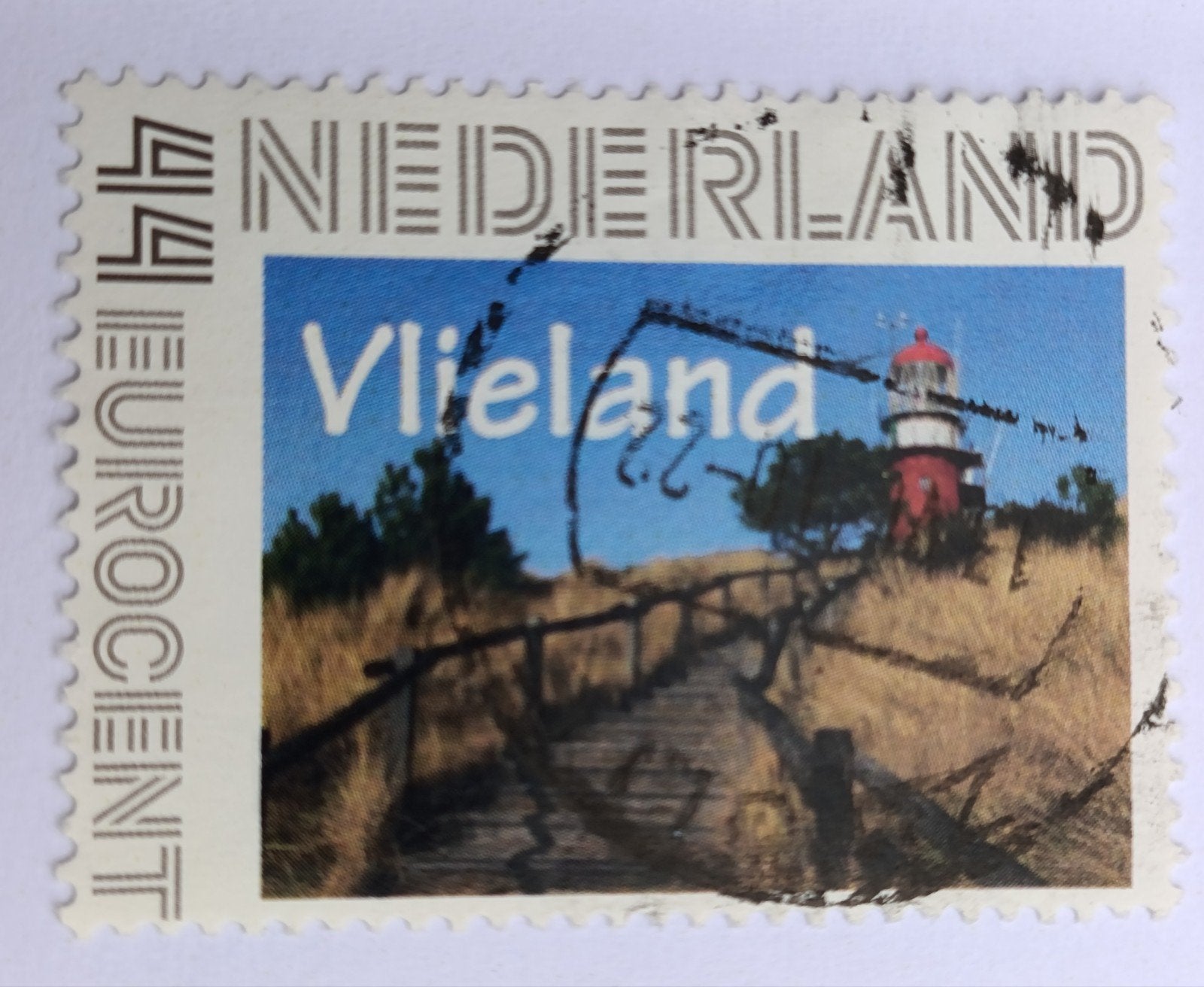 Persoonlijke postzegel Vlieland vuurtoren, Postzegels en Munten, Ophalen of Verzenden, Na 1940, Gestempeld
