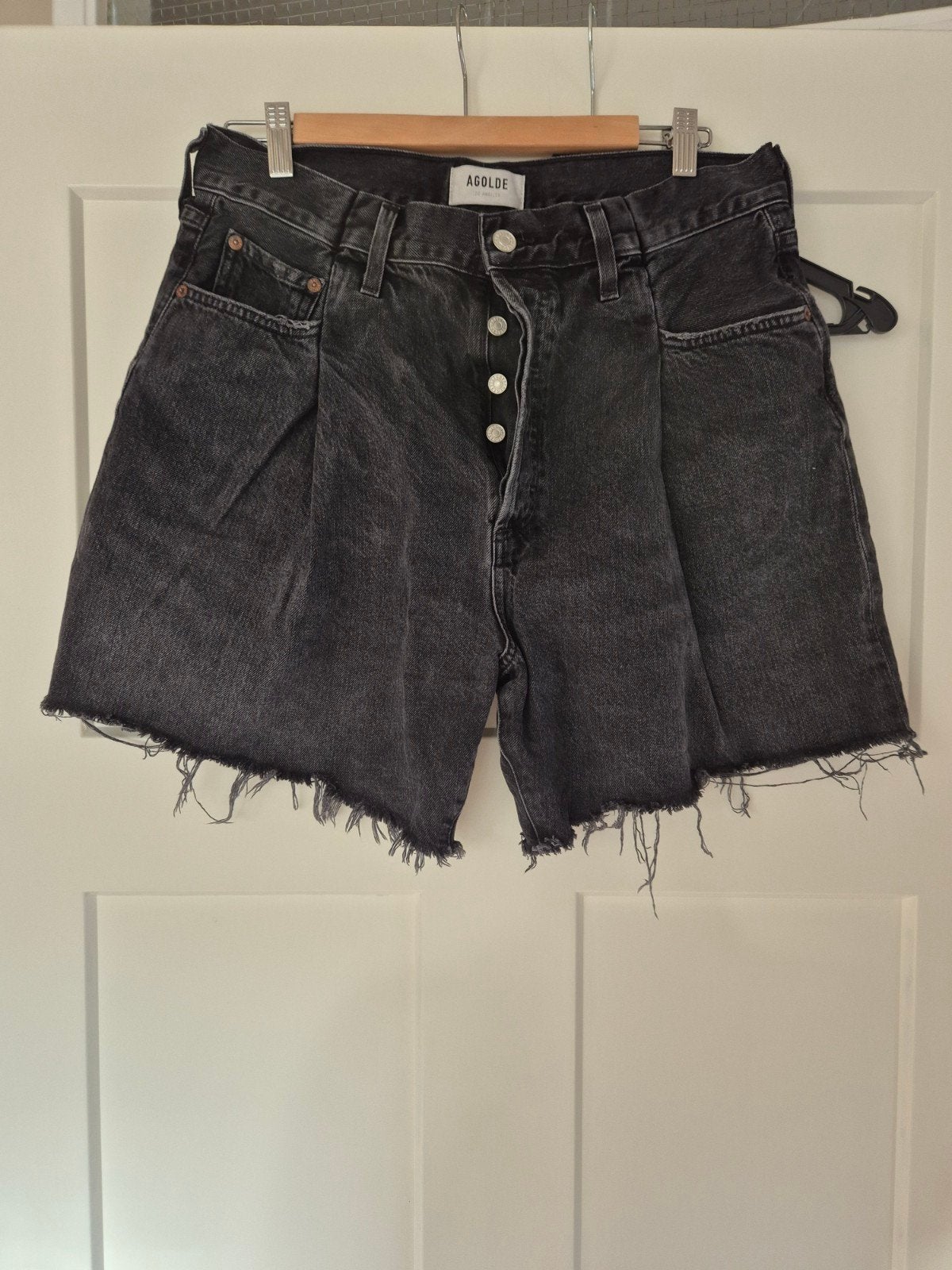AGOLDE Zwarte Denim Shorts, Maat 38/40 (M), Kort, Verzenden, Zwart