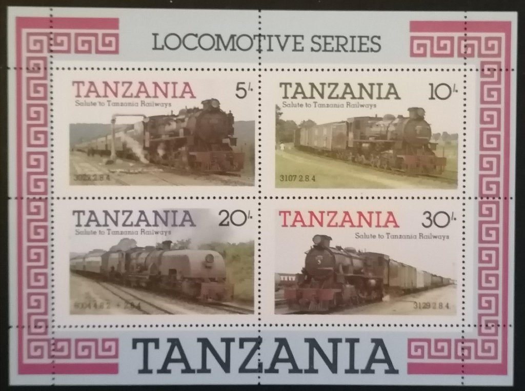 TANZANIA - blok stoomlocomotieven 1985, Verzenden, Tanzania, Postfris