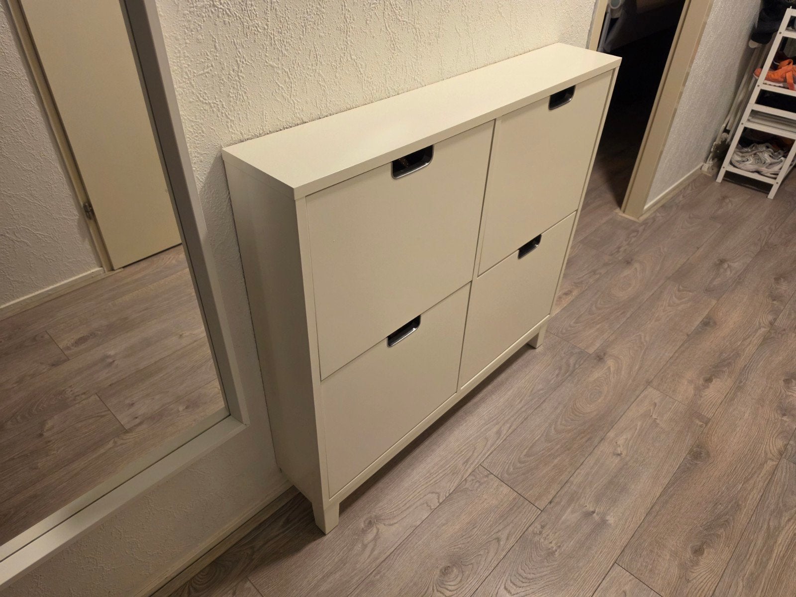 IKEA STÄLL schoenenkast met 4 vakken, wit, zo goed als nieuw, Ophalen, Gebruikt, Modern, functioneel, minimalistisch