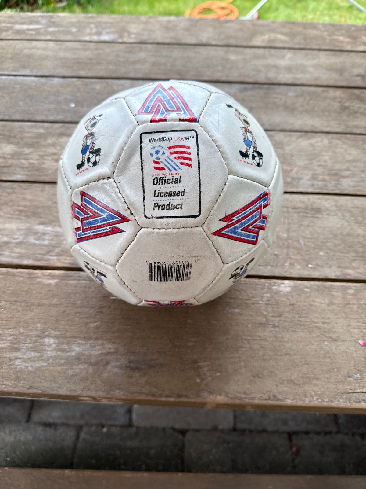 Vintage Mitre World Cup USA 94 Voetbal Maat 5, Ophalen of Verzenden, Gebruikt, Bal