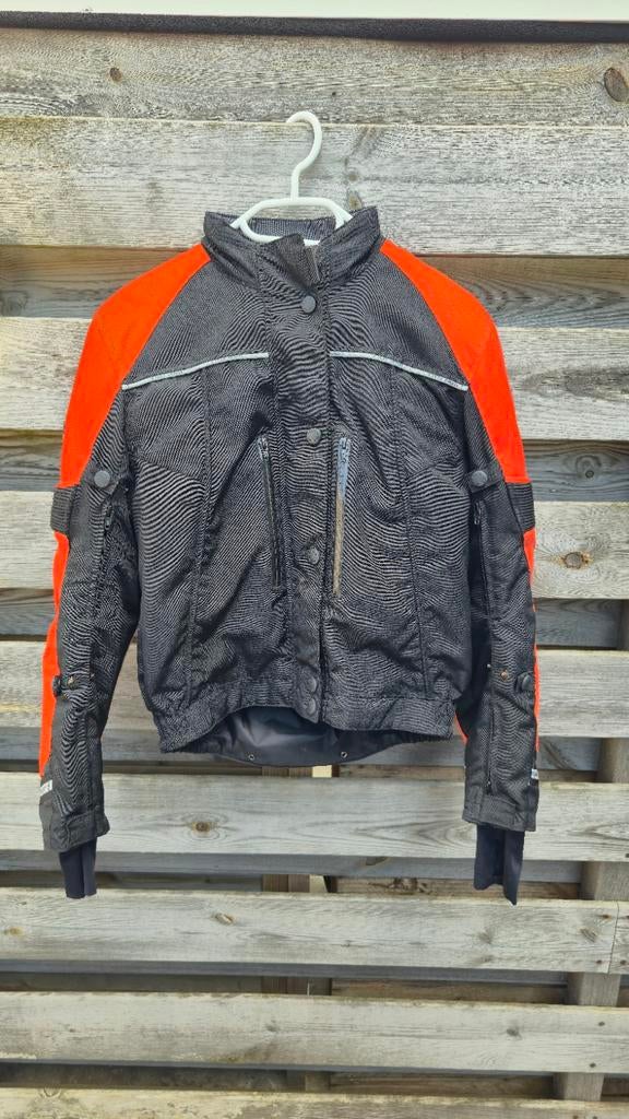 Dames motorjas Cycle Spirit - Zwart/Oranje maat 38, Motoren, Kleding | Motorkleding, Cycle Spirit, Jas | textiel, Ophalen of Verzenden