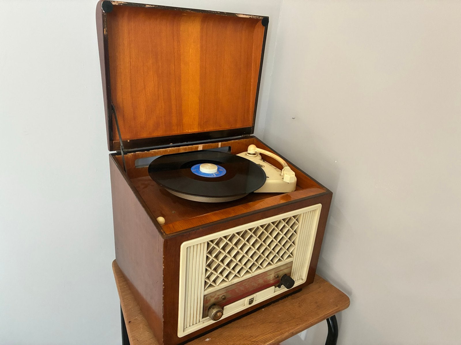 Philips HX424A Buizenradio met Platenspeler (1952), Antiek en Kunst, Ophalen