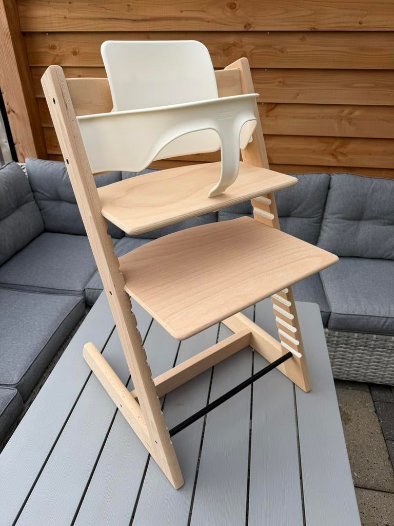 Stokke tripp trapp stoel met babyset, Ophalen of Verzenden, Gebruikt, Meegroeistoel