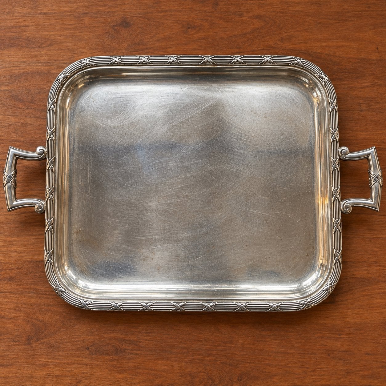 Antiek Hollandia Plate verzilverd dienblad – groot formaat, Ophalen of Verzenden, Zilver