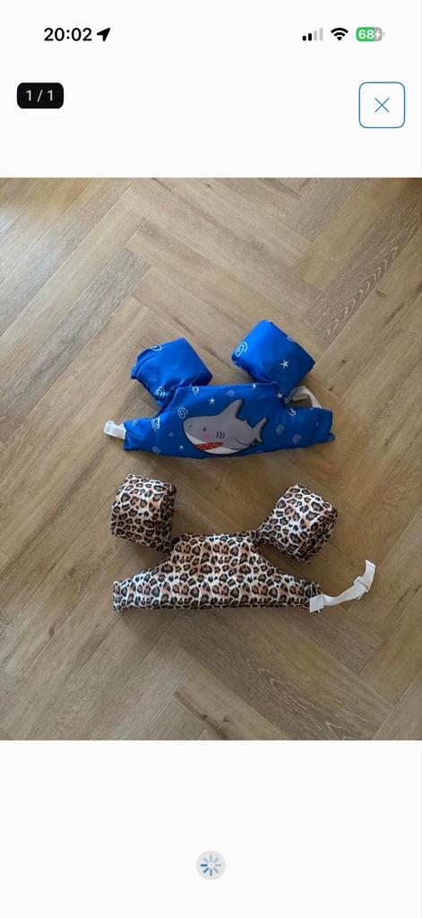Puddle jumper blauw - haai, Gebruikt, Jongen of Meisje, One size, Ophalen of Verzenden