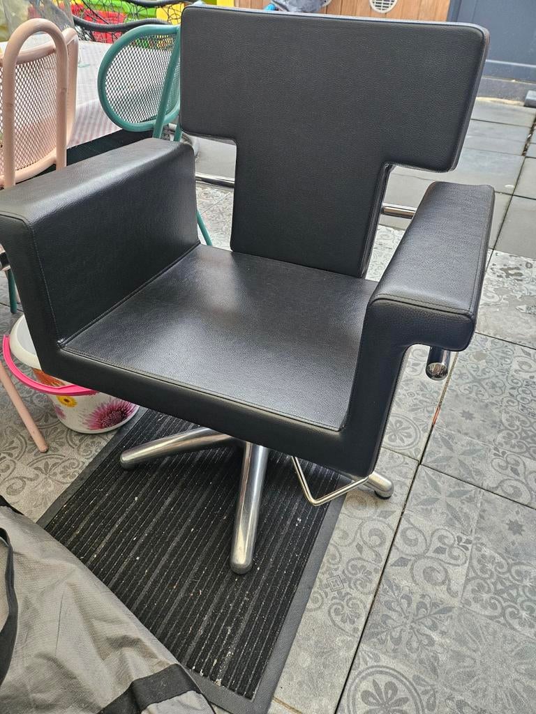 Kappersstoel pompstoel zwart kapsalon stoel, Ophalen, Zwart, Eén