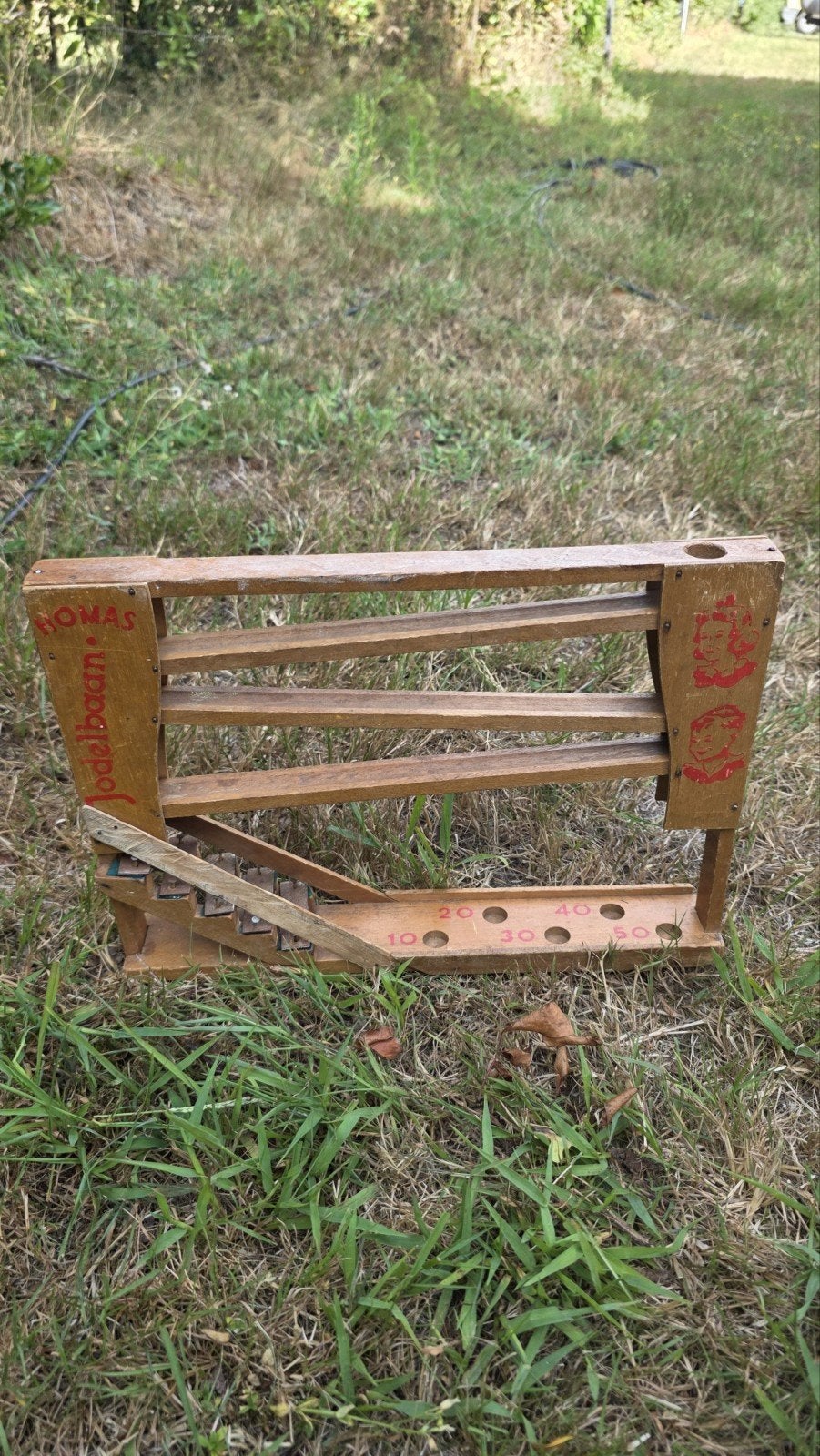 Vintage Homas knikkerbaan - Houten knikkerspel, Ophalen of Verzenden, Gebruikt, Overige typen