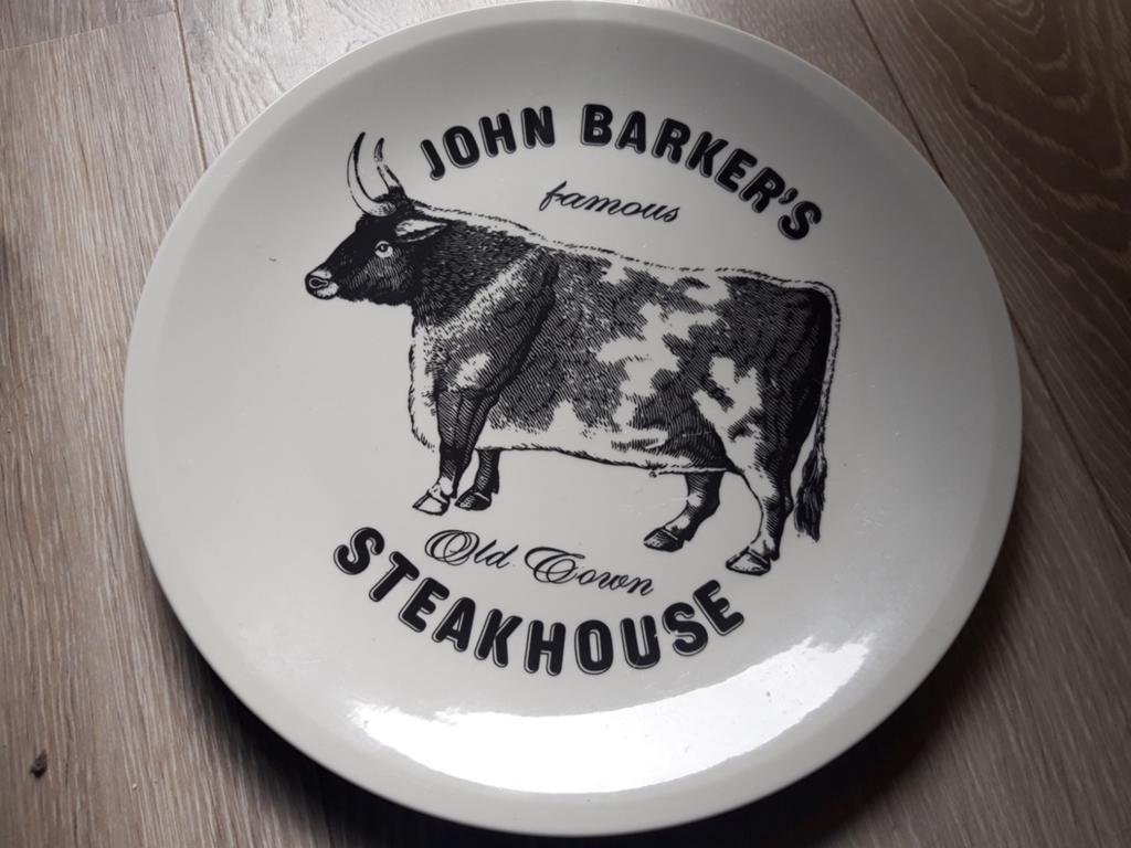 John Barker's Steakhouse bord., Gebruikt, Keramiek, Ophalen of Verzenden, Bord(en)