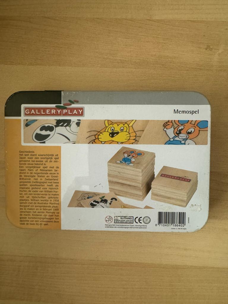 Gallery Play Memospeel in blik - Zo goed als nieuw, Een of twee spelers, Ophalen of Verzenden, Zo goed als nieuw, Reisspel