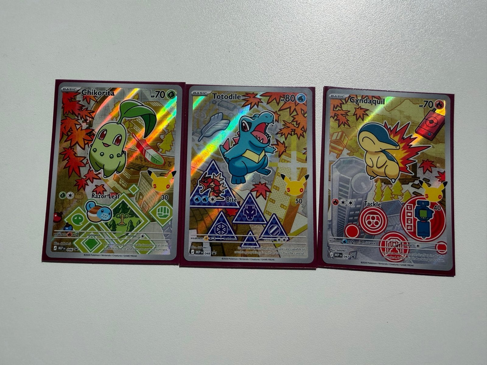 MEP promo Chikorita, Totodile, Cyndaquil first partner Gen 2, Ophalen of Verzenden, Nieuw, Meerdere kaarten