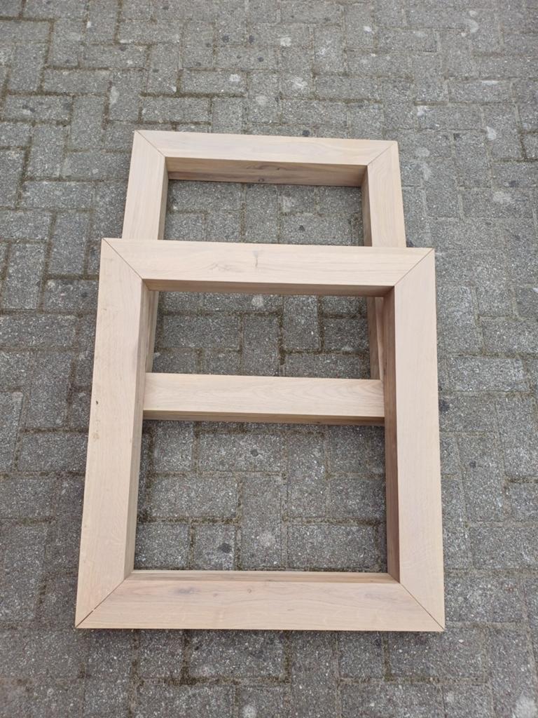 Vierkant eiken white wash tafelonderstel / tafelpoten, Ophalen, 50 tot 100 cm, Nieuw, 50 tot 100 cm