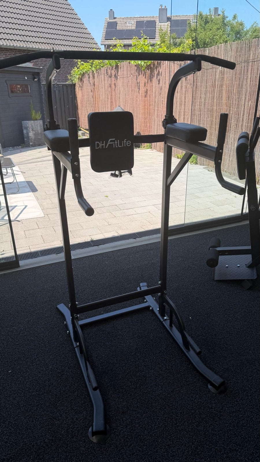 DH FitLife Power Tower - Verstelbaar tot boven 2m!, Ophalen, Zo goed als nieuw, Armen, Oprekstang