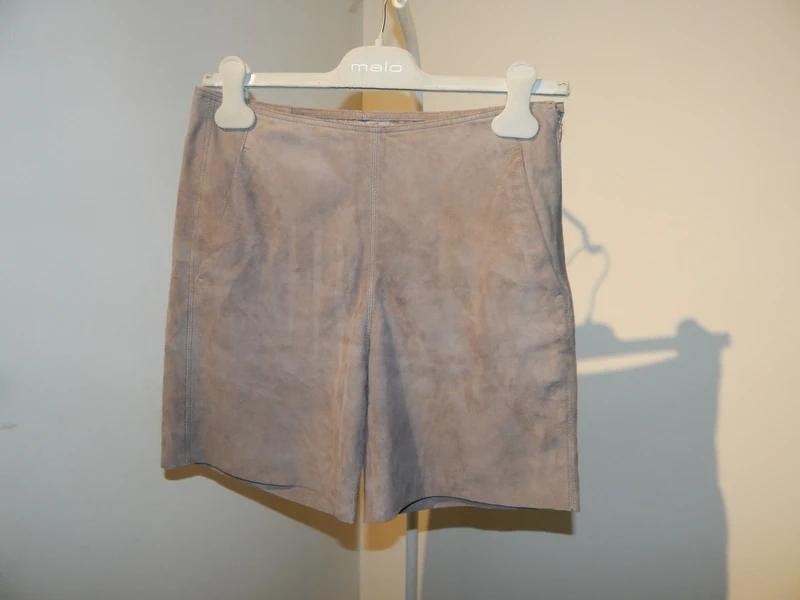 Marccain suede leer korte short licht bruin Prima staat N2/S, Verzenden, Zo goed als nieuw, Maat 36 (S), Marccain