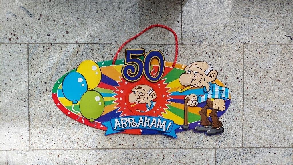 Schild Abraham, Ophalen of Verzenden, Zo goed als nieuw, Feestartikel, Abraham of Sarah