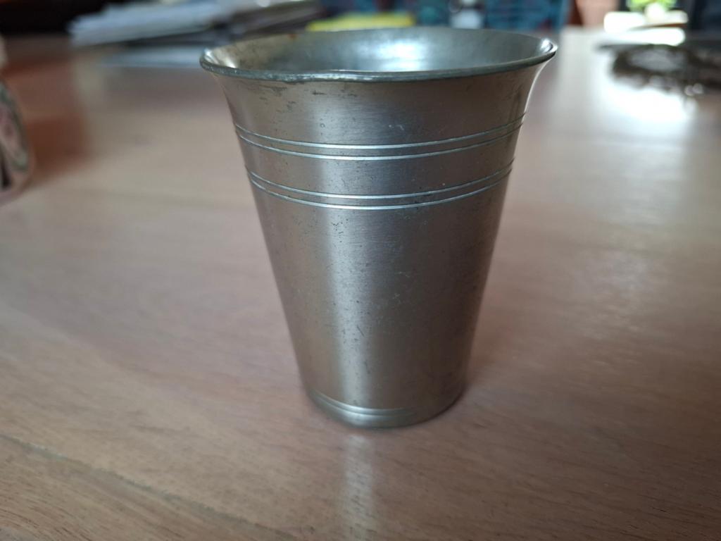 Antieke zuiver tinnen beker, Antiek en Kunst, Antiek | Tin, Ophalen of Verzenden