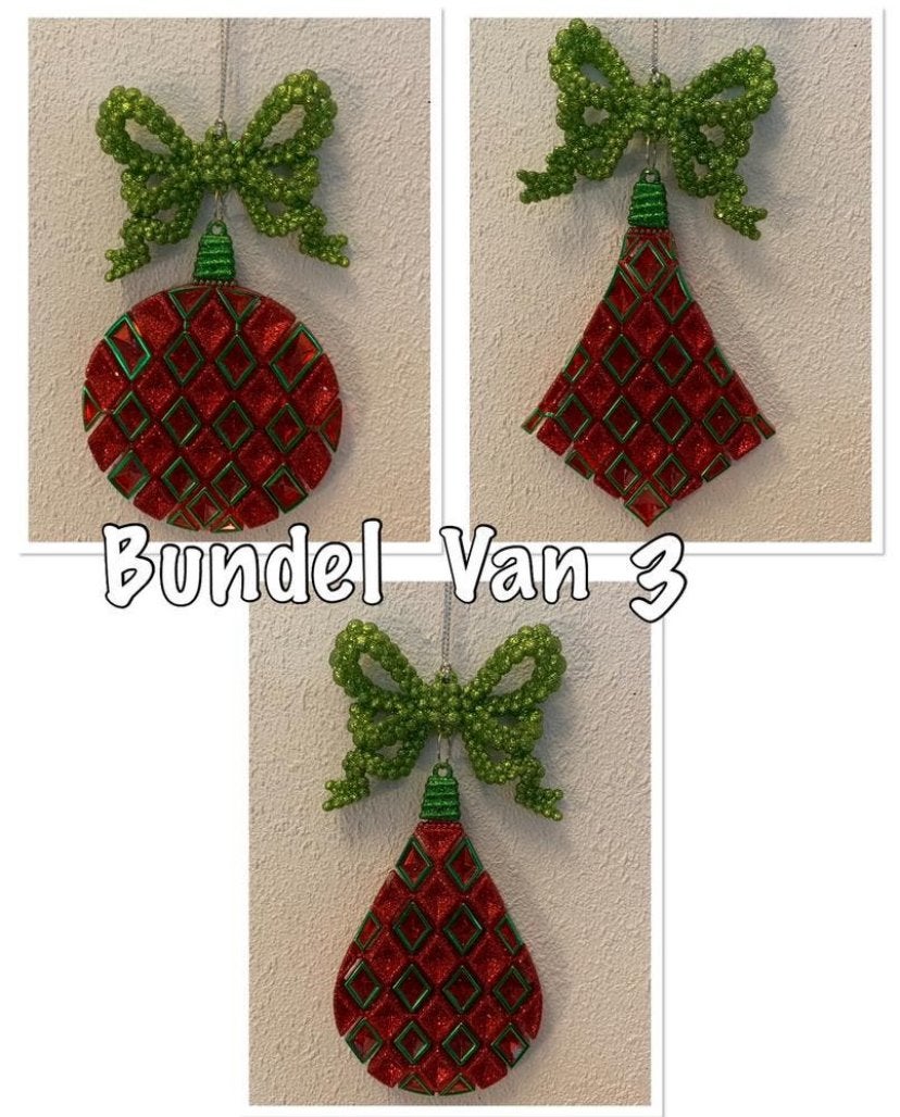 Set van 3 kersthangers: Rood/groen, Ophalen of Verzenden, Nieuw