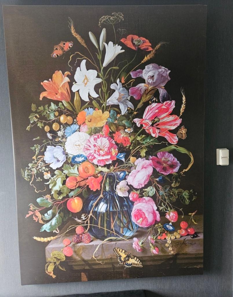Canvas Schilderij Jan Davidsz de Heem - Bloemenstilleven, Antiek en Kunst, Ophalen