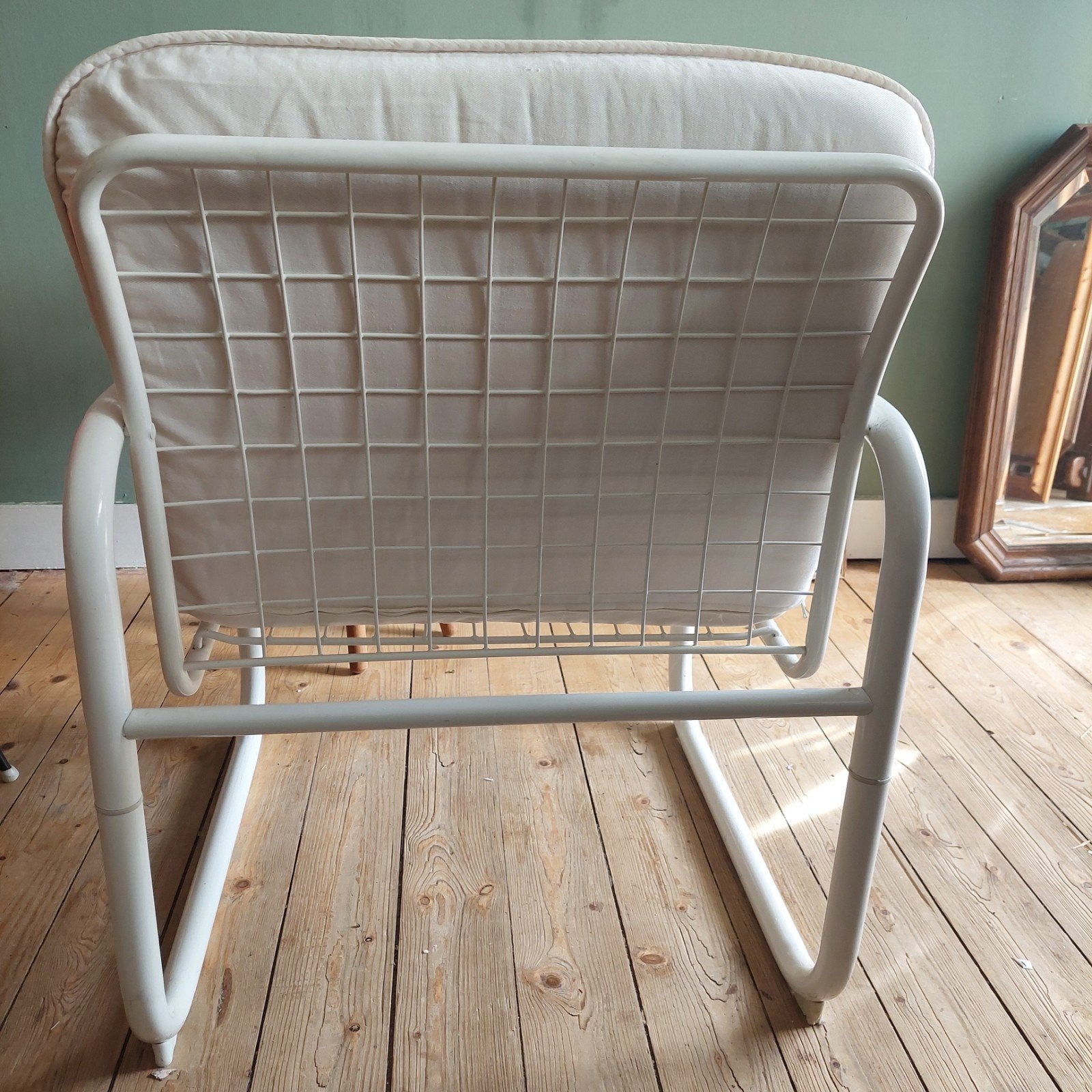 Lucky Vintage IKEA Mölle fauteuil / draadstoel, Huis en Inrichting, Fauteuils, Ophalen, Gebruikt, Vintage Bauhaus, 50 tot 75 cm