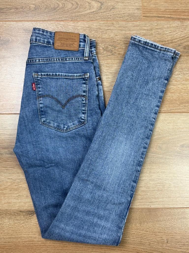 Levi’s 721 High Rise Skinny dames jeans lichtblauw W26 L32, Ophalen of Verzenden, Zo goed als nieuw, Blauw, W27 (confectie 34) of kleiner