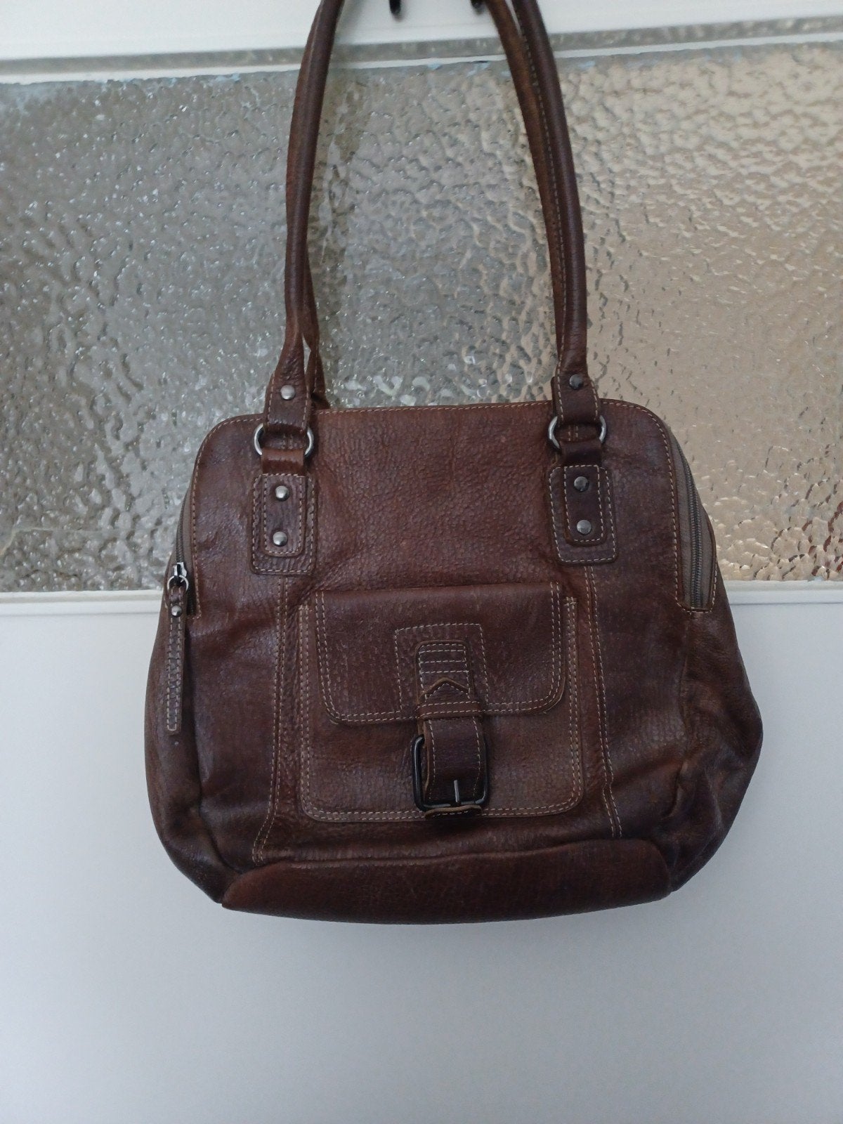 Vintage V&D Leren Handtas - Bruin, Ophalen of Verzenden, Zo goed als nieuw, Bruin, Handtas