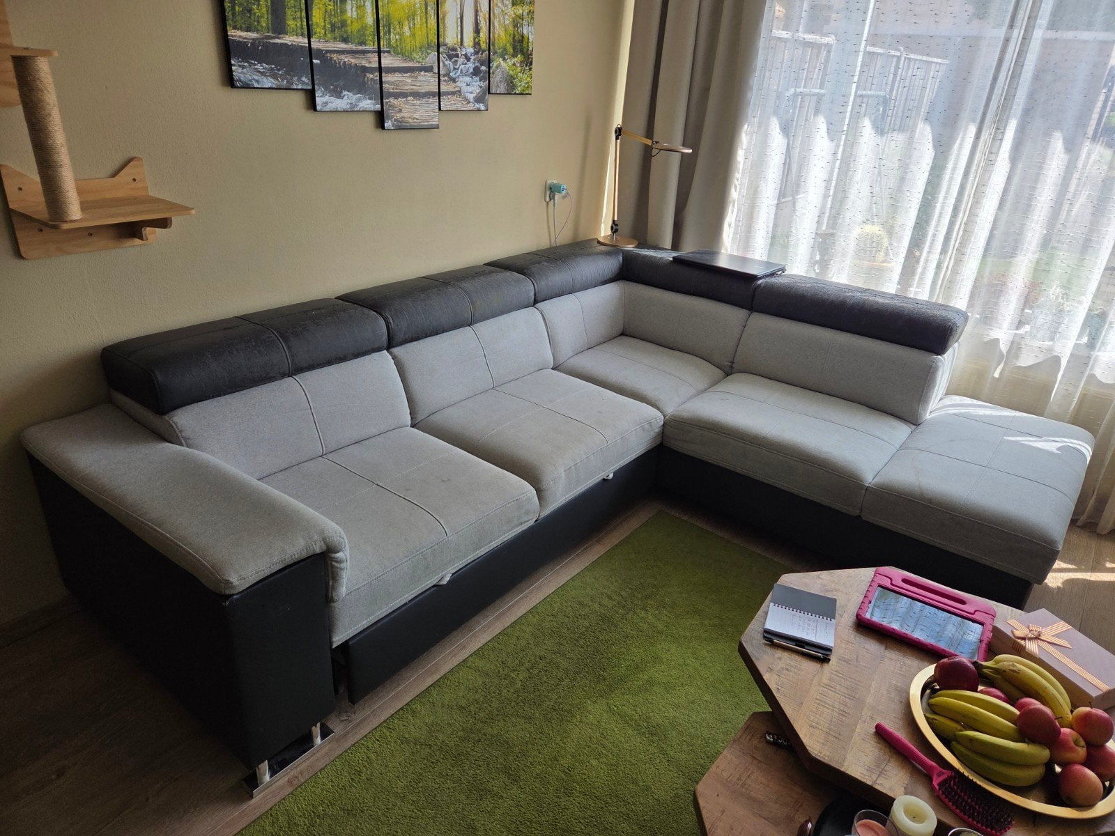 GRATIS Hoekbank met Slaapfunctie en Opbergruimte, Huis en Inrichting, Banken | Bankstellen, Ophalen, Stof, 250 tot 300 cm, Gebruikt