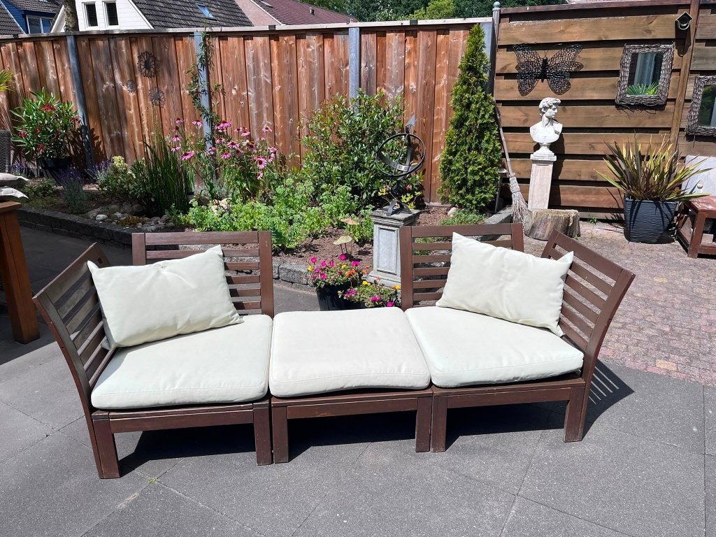Tuinset/bank, Ophalen, 3 zitplaatsen, Zo goed als nieuw, Hout